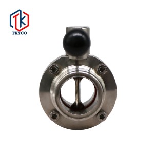 Threaded sanitary butterfly valve